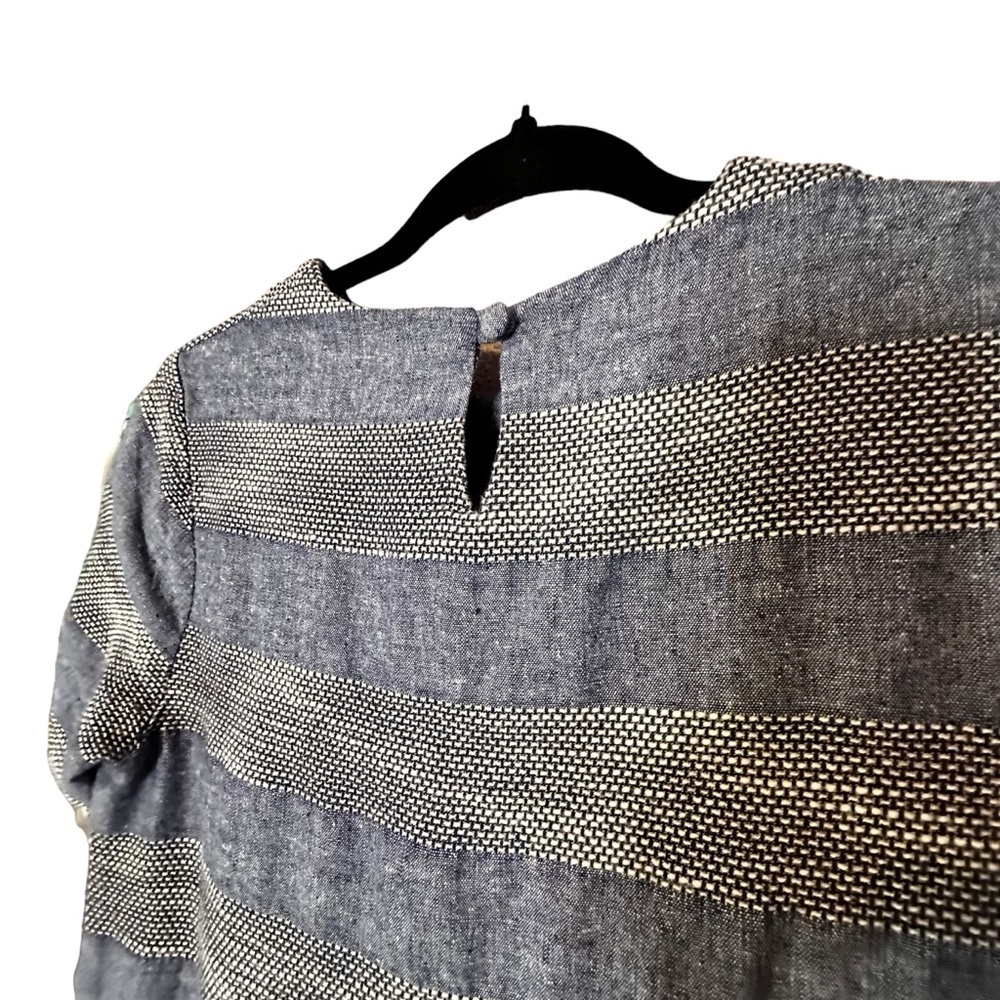 Clemence t-shirt dress cotton linen blend stripped texture 28 - Picture 3 of 10